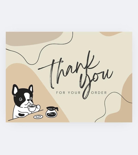 Retail eCommerce Canva Template Thank You Card "Thank you for your order"