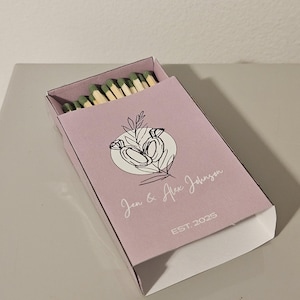 Caja de cerillas personalizada, recuerdo de boda o regalo de fiesta, cajas de cerillas personalizadas con tira de seguridad