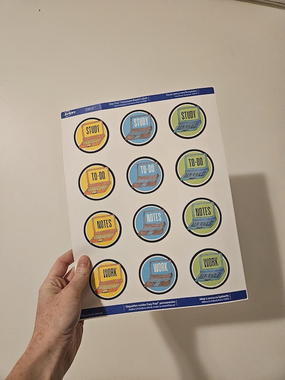 Planner Laptop Stickers Sheet of 12 Different Label Stickers for Planners