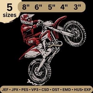 Motocross-broderidesign – Jump Patch för dirt bike (digital nedladdning)