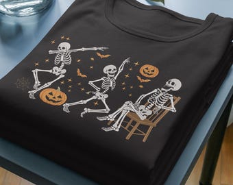 Skeleton Dance Machine Embroidery Design, Halloween T-Shirts, Hoodies (Instant Download)