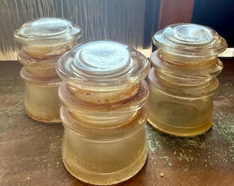 Small Clear Hemingray Glass Insulator - Set of Three