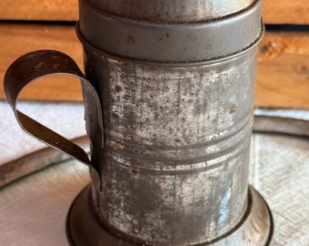 Antique Tin Muffineer, Rustic Shaker, Early 20th Century Kitchenware