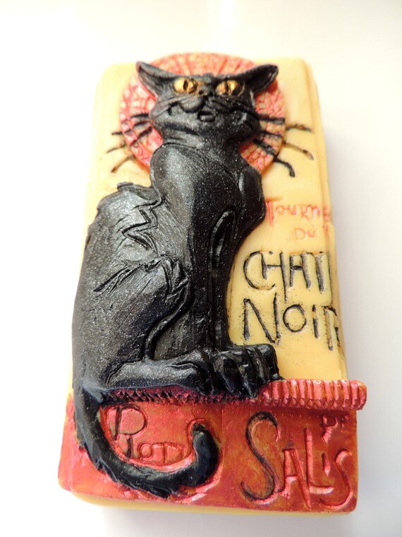 The Black Cat Soap Chat Noir Cat Soap French Bohemian Soap Animal Soap Tournée Du Chat Noir Soap
