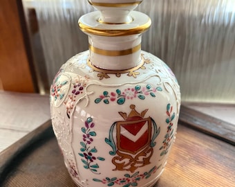 Antique EDME Samson Hand Painted Porcelain Tea Caddy or Perfume Vanity Bottle