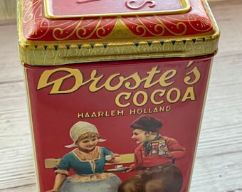 Vintage Droste's Dutch Cocoa Tin, Haarlem Holland, c. 1904, Made in Holland