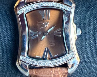 VINTAGE Brighton AUSTRIA Crystal Heart Face Watch HTF White  display picture 3