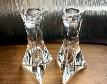 Vintage Oneida Cut Crystal Candle Stick Holders & Candles