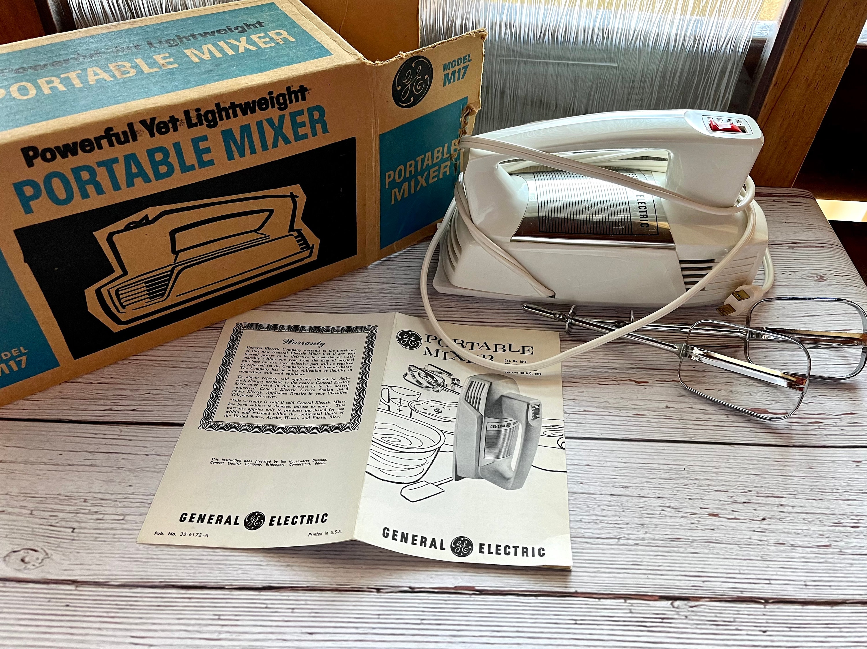 Vintage General Electric Hand Mixer Portable Electric Harvest