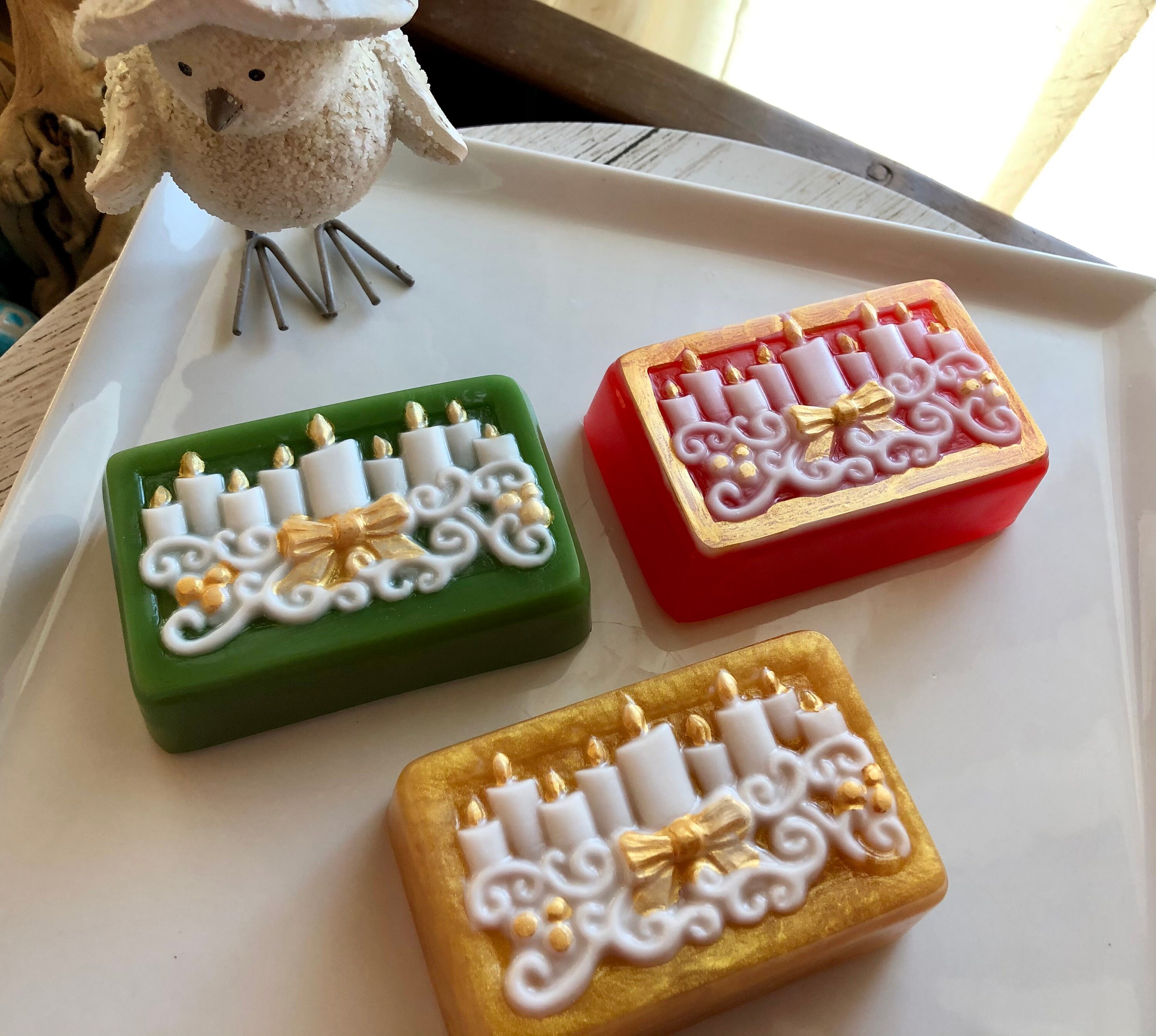 Christmas Candle Soap Christmas Decor Soap Holiday Soaps Etsy