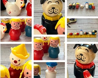 Vintage Retro Fisher Price Little People & Miniature Dogs