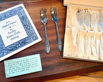 Loxley Pastry Forks Electroplated Nickel Silver Setting