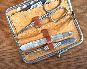 Vintage Manicure and Mini Sewing Kit Purse — Made in Germany