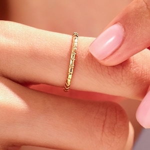 14k Gold Serpent Ring / Tiny Solid Gold Snake Ring for Women / Minimal Stacking Band / Nature-Inspired Jewelry Gift