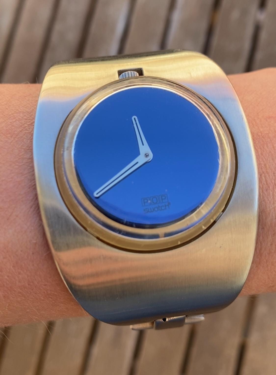 2000's Swatch Pop Watch - VTG Watch With Metal Unique Brace - IN