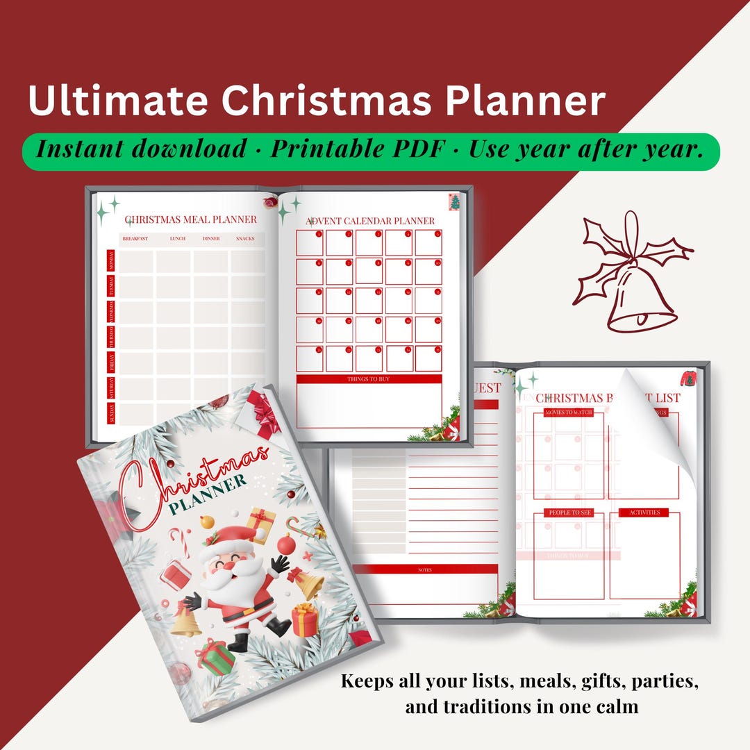 Ultimate Christmas Planner Printable | Holiday Budget, Gift List, Meal ...
