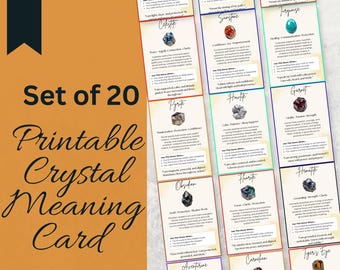 Printable Crystal Meaning Cards: Editable Gemstone Guide (Digital Download)