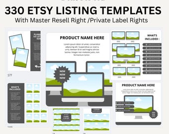 Plantillas para anuncios de Etsy: Paquete de maquetas de Canva con derechos de reventa (descarga digital). Plantilla de Canva.