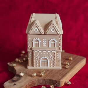 Lebkuchen Haus I DIY-Set zum bemalen I Handgemachte Weihnachtsdekoration I Kerze I Winterdekoration I Geschenkidee Weihnachten IAufbewahrung