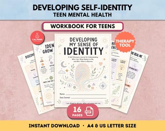 Self Identity Workbook Self-Discovery Journal Teens Mental Health and Self Esteem Worksheet for Teens Digital Download
