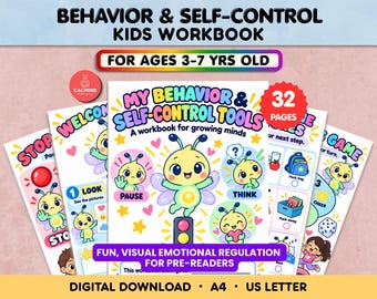 Kids Behavior & Self Control Workbook SEL Feelings and Coping Skills Activity Sheets Therapy tools Calm Down Corner
