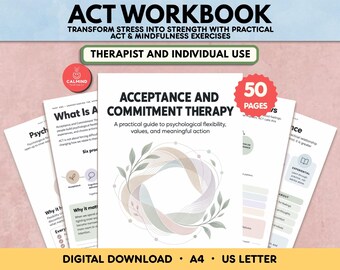 ACT-Arbeitsblätter, Arbeitsbuch zur Akzeptanz- und Commitmenttherapie, Achtsamkeitsressource für Therapeuten und Erwachsene