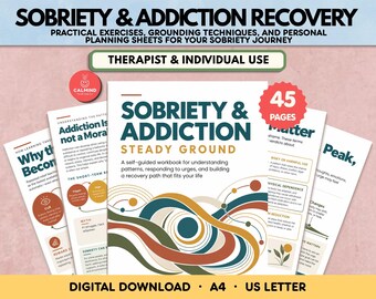 Sobriety and Addiction Recovery Worksheet Relapse Prevention Plan Workbook Sobriety Journal Printable CBT Worksheets Coping Skills