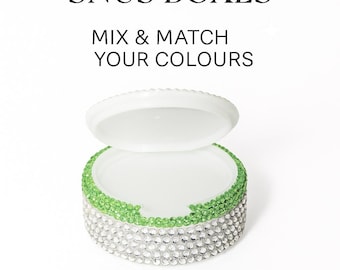 Estuche para snus con diamantes de imitación (hecho a pedido)