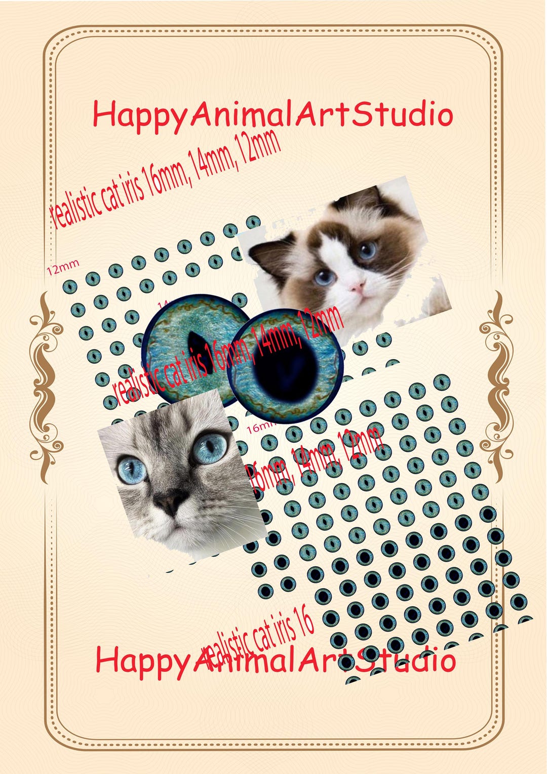Blue Cat Eyes Printable Craft Circles Cats Eye Animal Eye Images