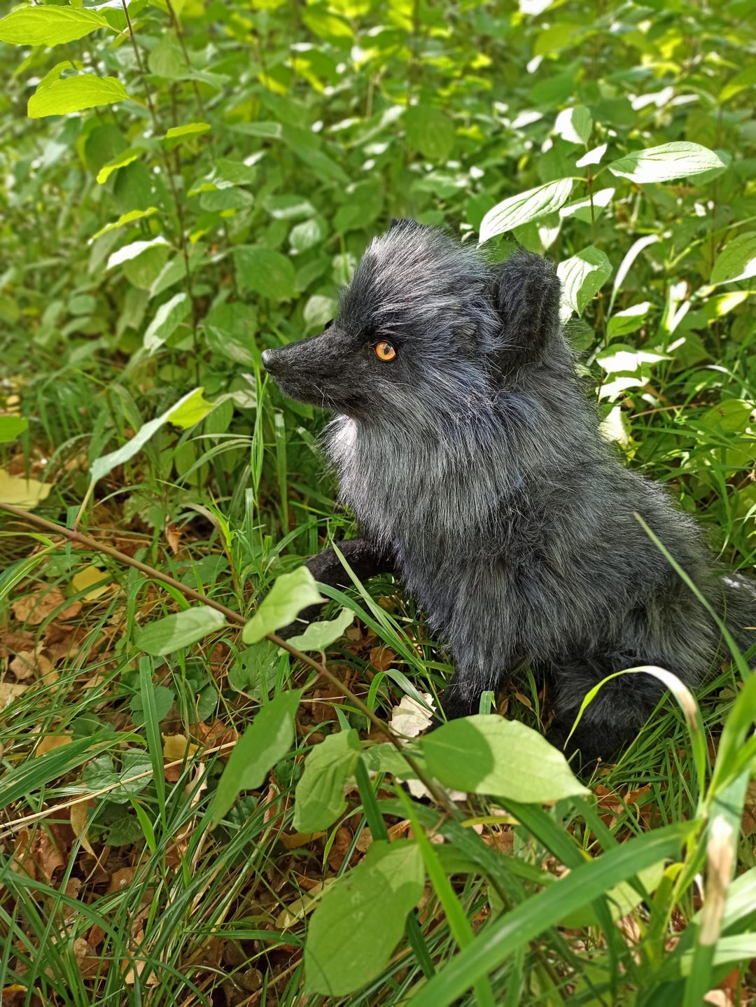Made to Order Realistic Black Fox Plush Life Size Handmade Fox Art