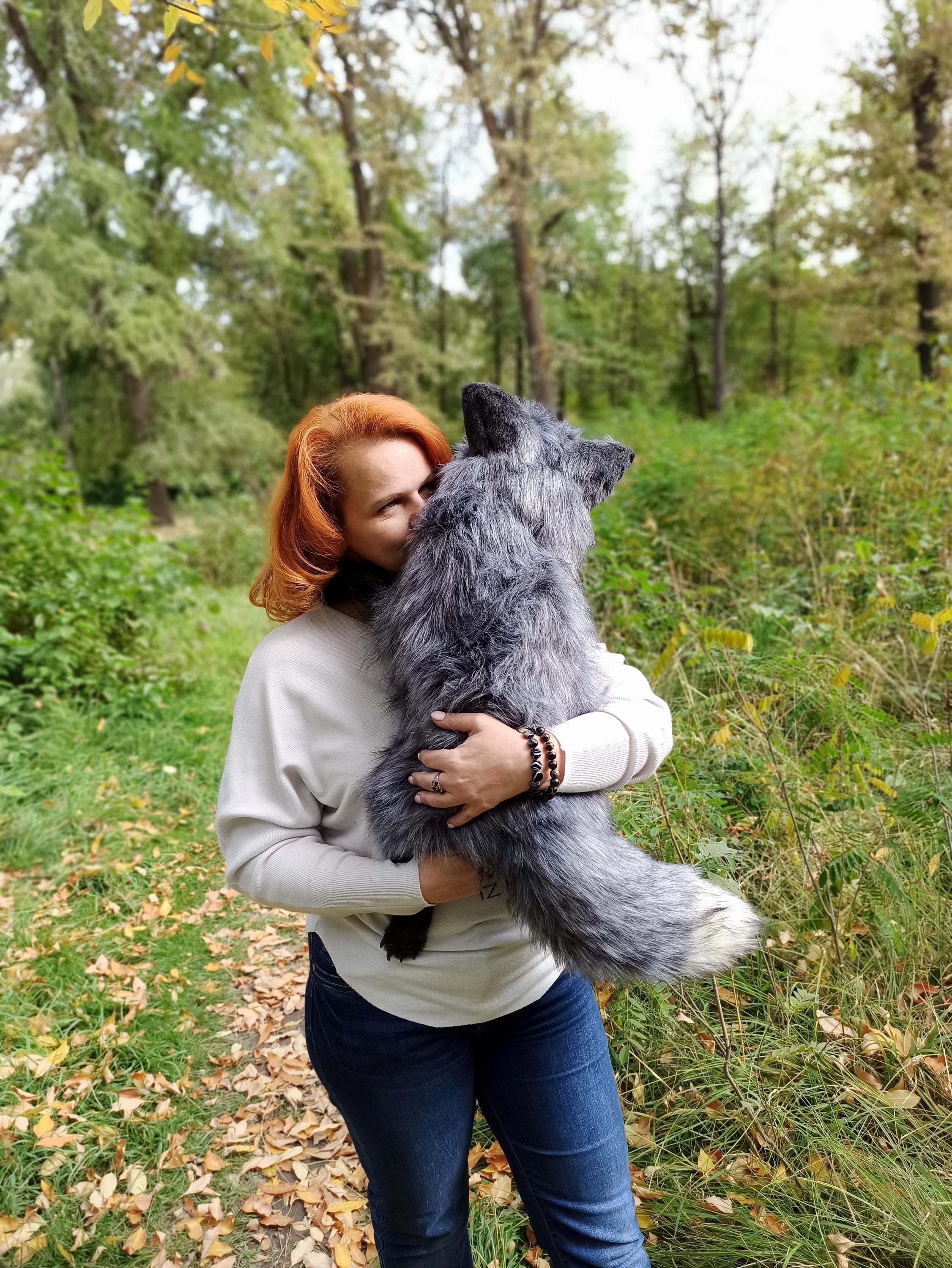 Made to Order Realistic Black Fox Plush Life Size Handmade Fox Art