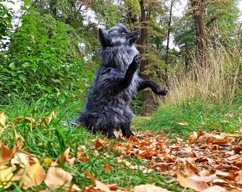 Made to Order Realistic Black Fox Plush Life Size Handmade Fox Art