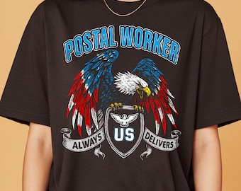 Camiseta de águila de trabajador postal: regalo de la bandera estadounidense de USPS