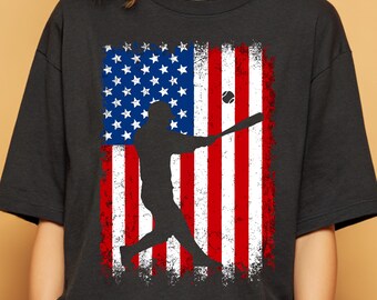Camiseta de jugador de béisbol patriótico: camiseta de fanático del 4 de julio de EE. UU.