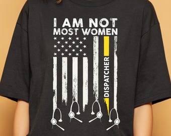 Camiseta Dispatcher Thin Gold Line - Orgullo de la bandera estadounidense del operador del 911