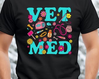 Camiseta de algodón para estudiantes de veterinaria, regalo de veterinario