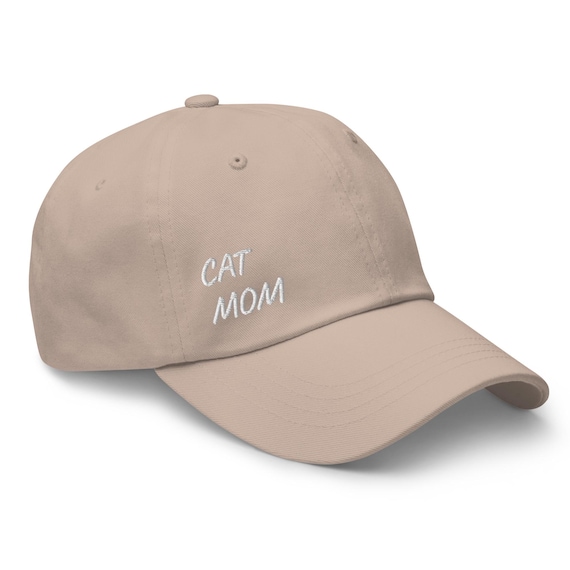 Cat Mom Embroidered Baseball Cap: Low Profile Cotton Twill