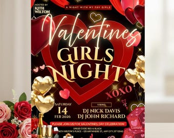 Valentines Day Party Invitation, Valentines Girls Night Party Invitation, 2026 Valentines Dinner Invitation, Galantines Day Party Invitation