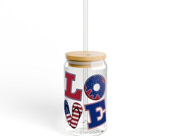 Patriotic LOVE Sipper Glass | 16oz