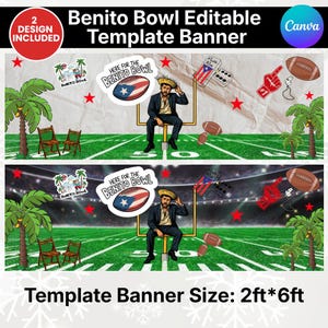 Benito Bowl Spieltag Banner, Lateinischer Fußball Party Dekor, Touchdown Party Hintergrund