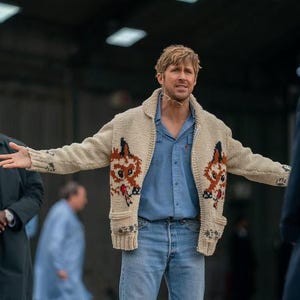 Hand Knit Wolf Cardigan, Project Hail Mary Inspired Wool Blend Sweater