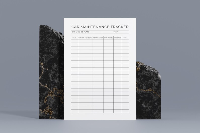 Car Maintenance Tracker, Vehicle Service Log, Printable Planner ...