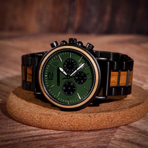 Engraved Walnut Watch for Husband,Personalized Engraved Men&#39;s Watch,Luxury Gifts For Him,Mens Wedding Gift,Anniversary Gift For Husband