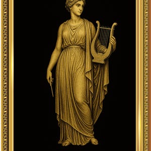 Ancient Greek Muses Art Prints: Gold on Black Mythology (Digital Download)