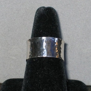 Sterling Silver Hand Hammered Band Ring, Size 9