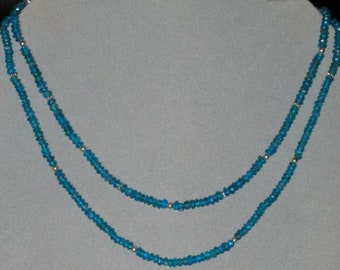 Dainty Madagascar Teal Apatite Necklace