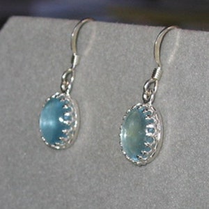 Aquamarine, 5.75 carats, Sterling Silver Earrings