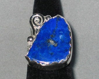 Lapis Lazuli Sterling Silver Ring, Size 8 1/2, On Sale