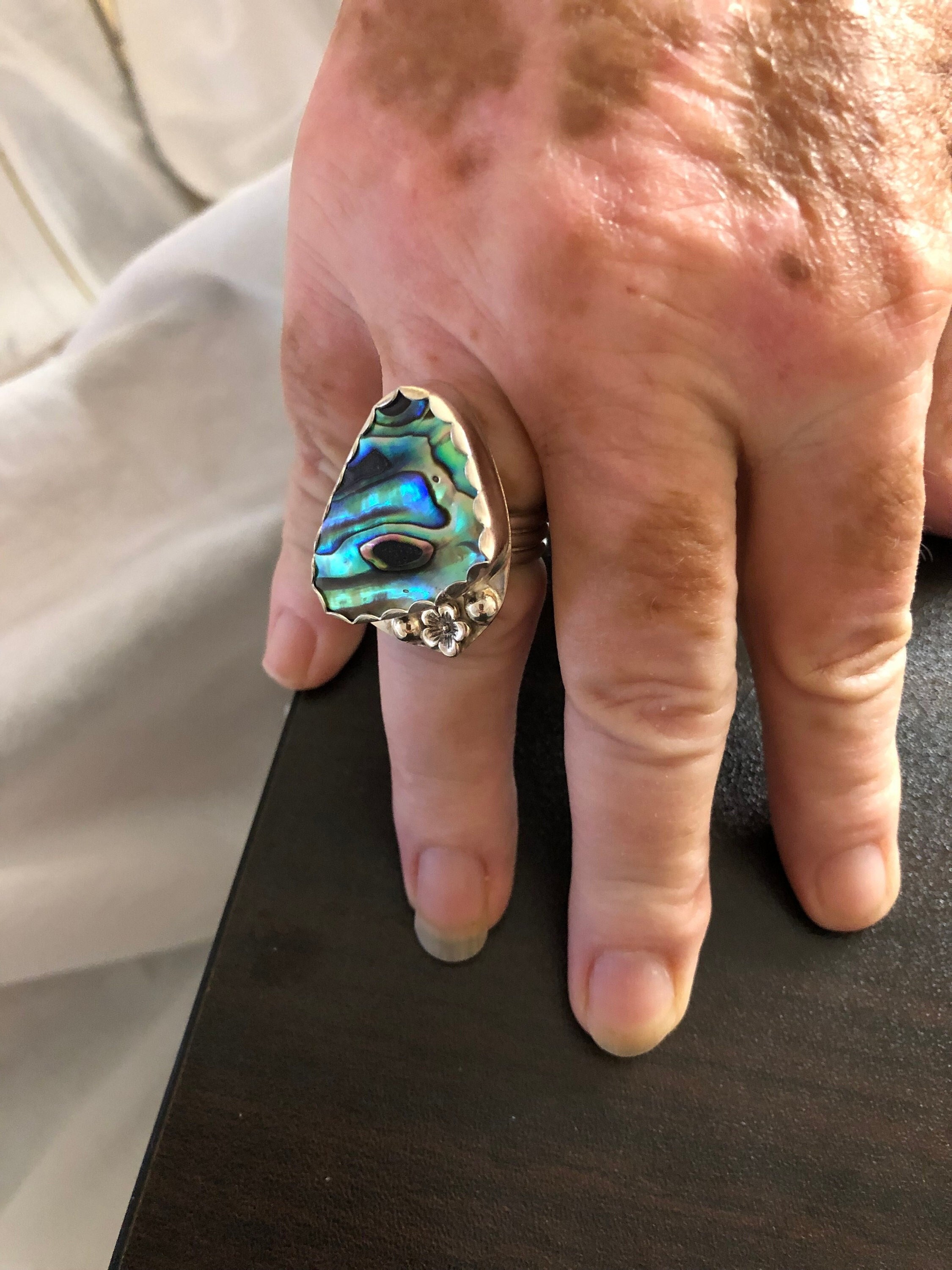 Bague Coquillage En Faux Argent - Taille 8 - Neuf Sans Emballage