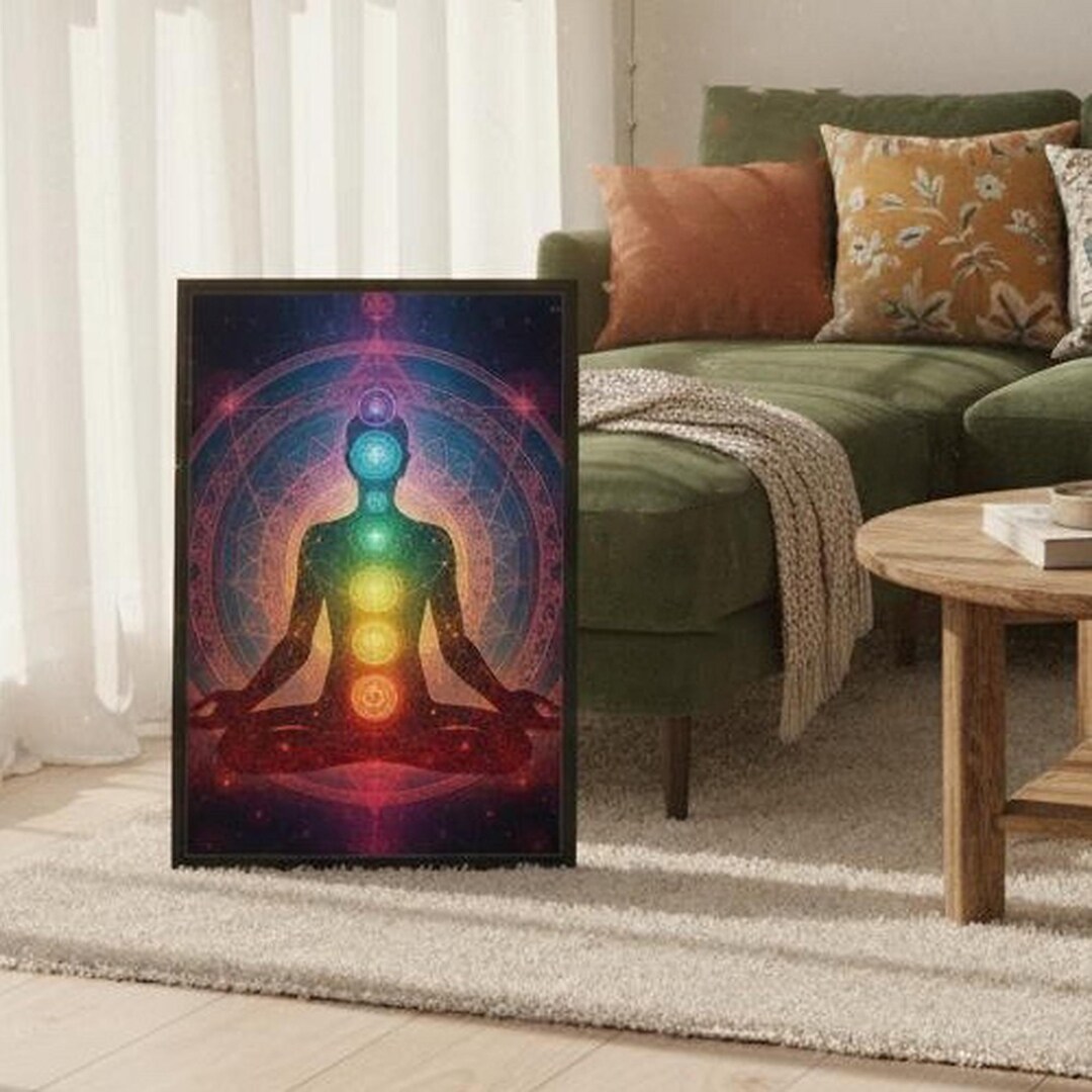 Chakra Meditation Framed Canvas Art: Spiritual Yoga Decor - Etsy